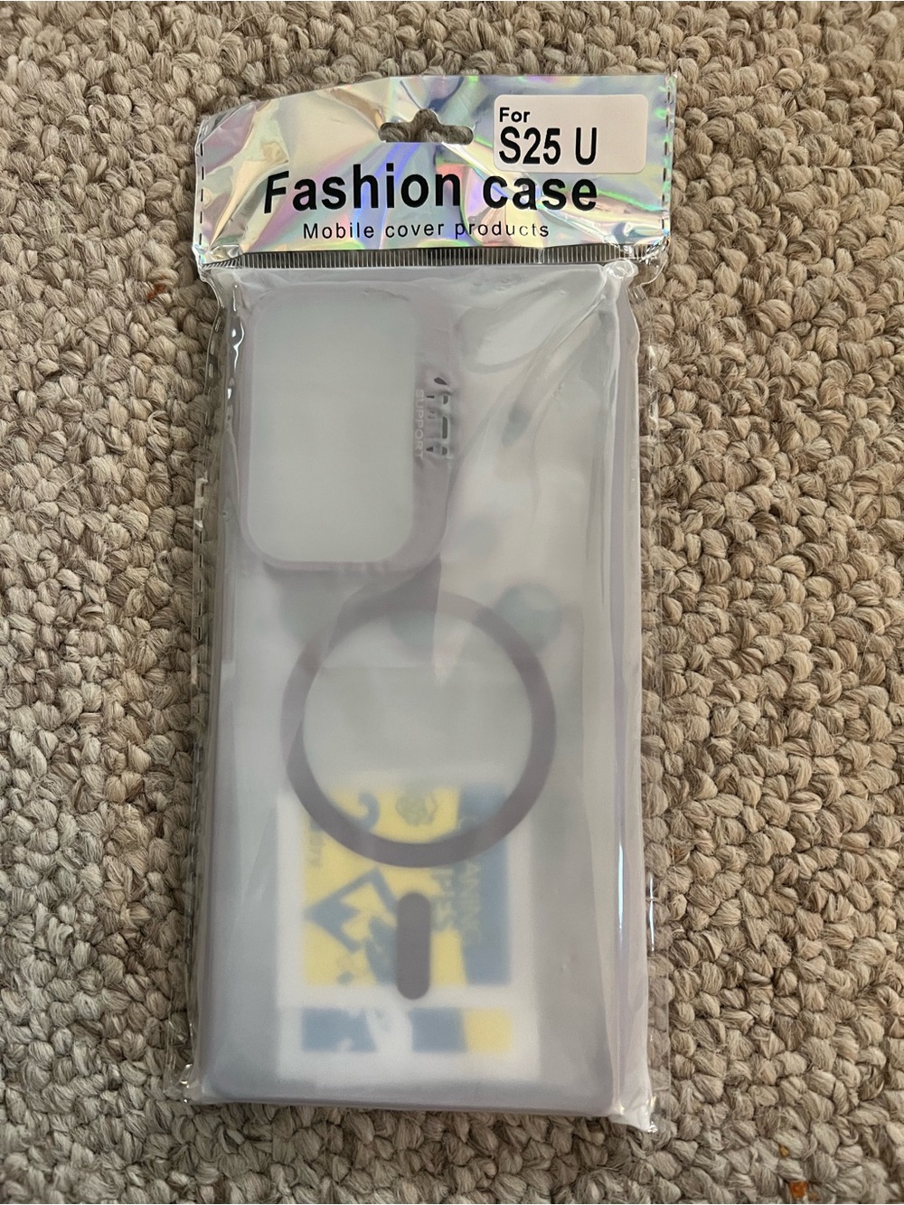 Samsung S25 U Case Frosted Purple Phone Case with Ring